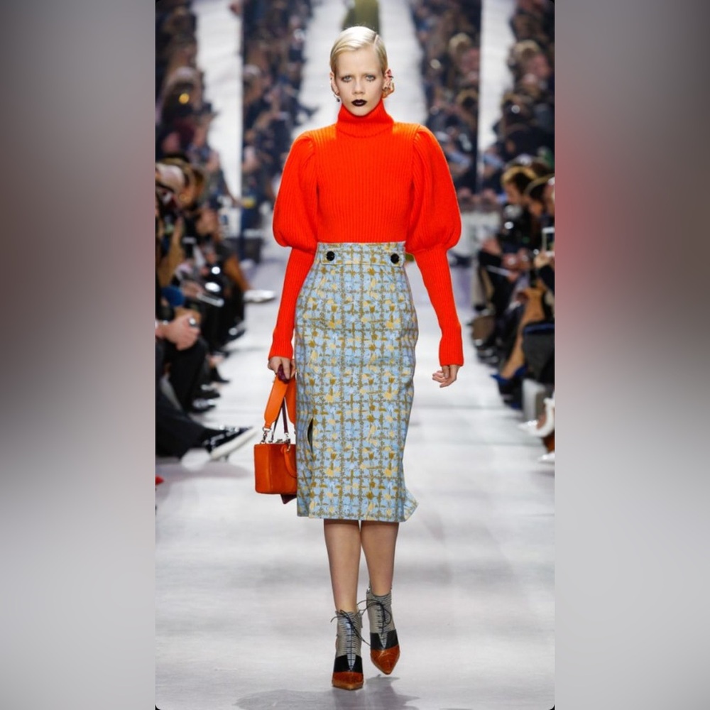 Runway Christian Dior Couture Fall 2016 skirt size FR40 ASO Royal